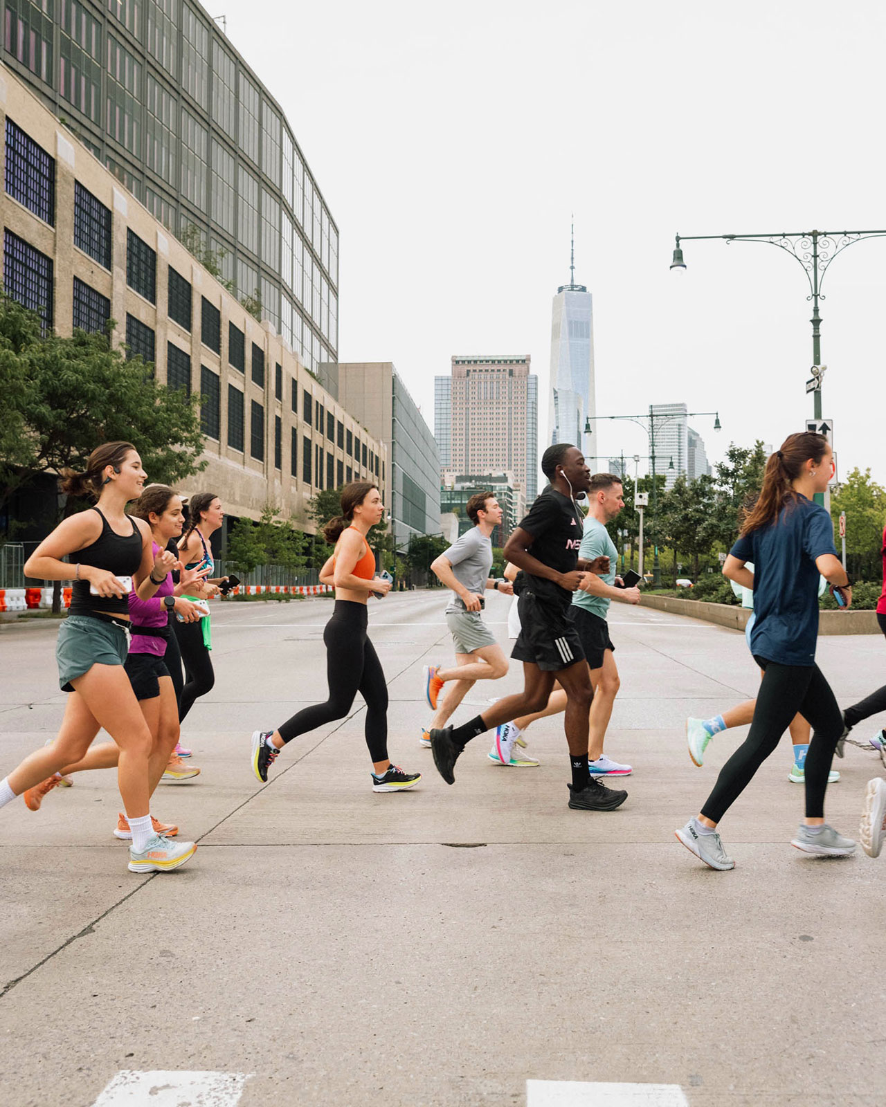 Group running through NYC